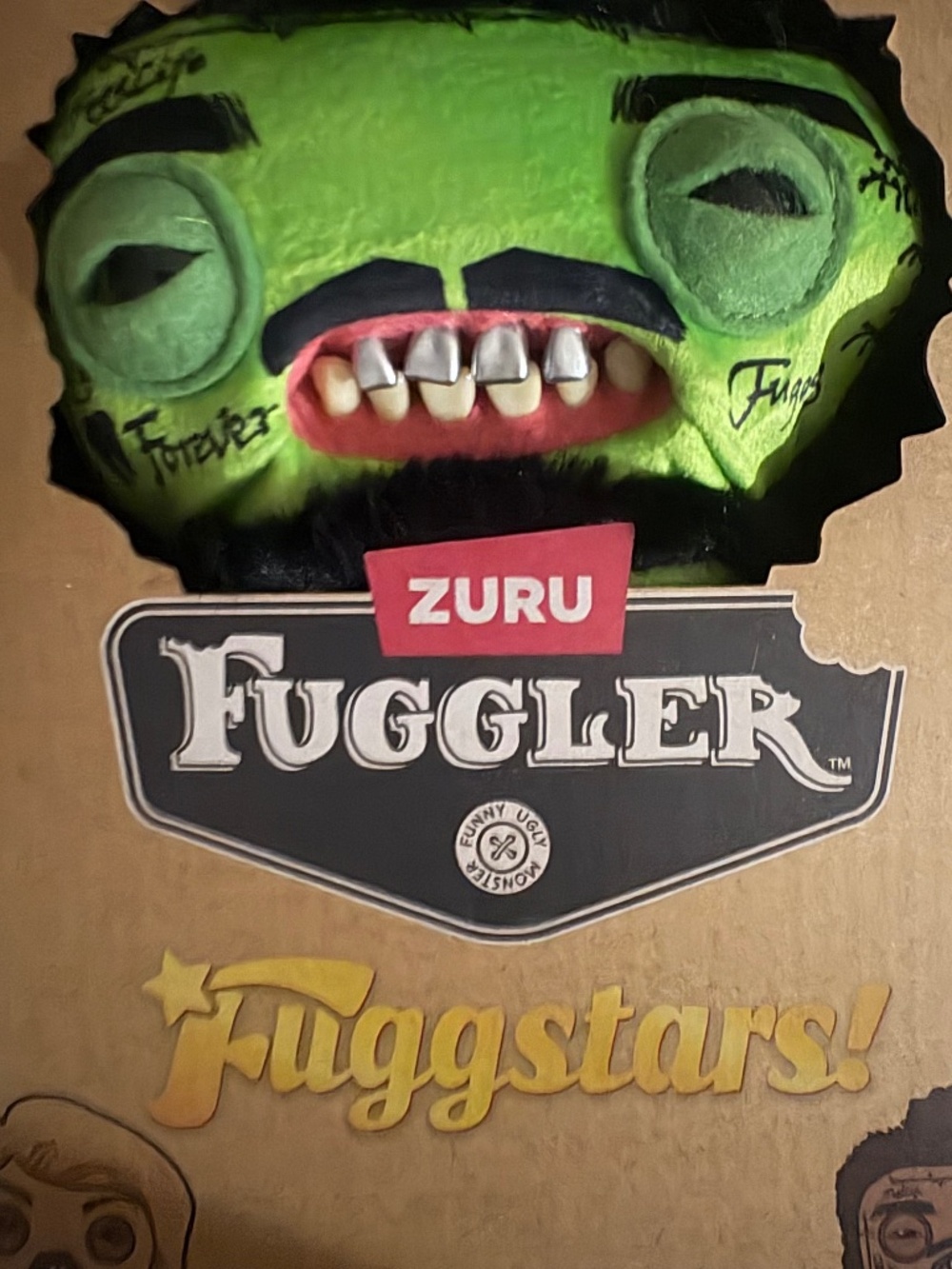 ZURU Fuggler Fuggstars Green Monster Plush Creepy Ugly Teeth Halloween Toy